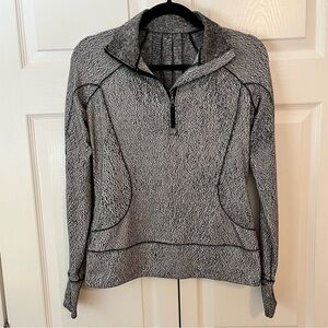 lululemon Black and White Marled Half Zip Pullover Jacket Size 6